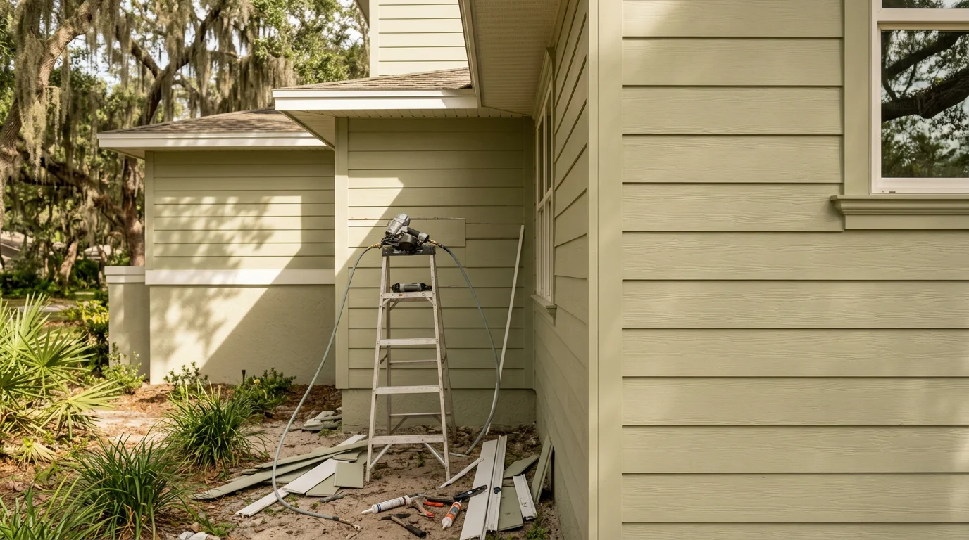 New vinyl siding installed on a residential home in the Tampa area